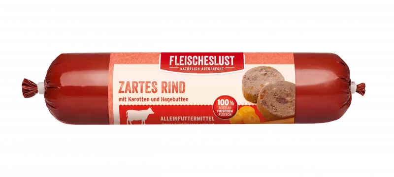 Zartes Rind mit Karotten und Hagebutte 800g